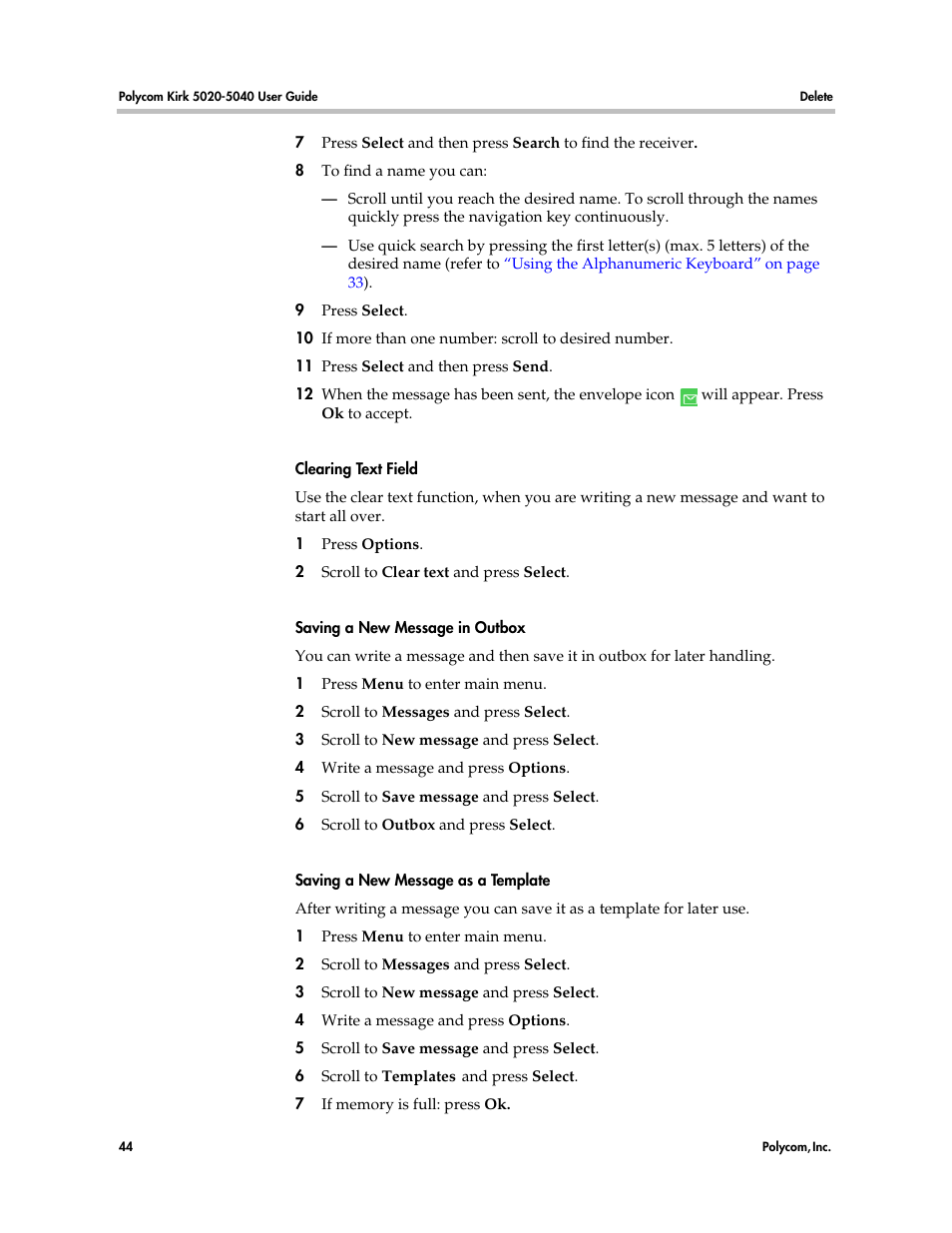 Polycom KIRK 14158600-HD User Manual | Page 44 / 88