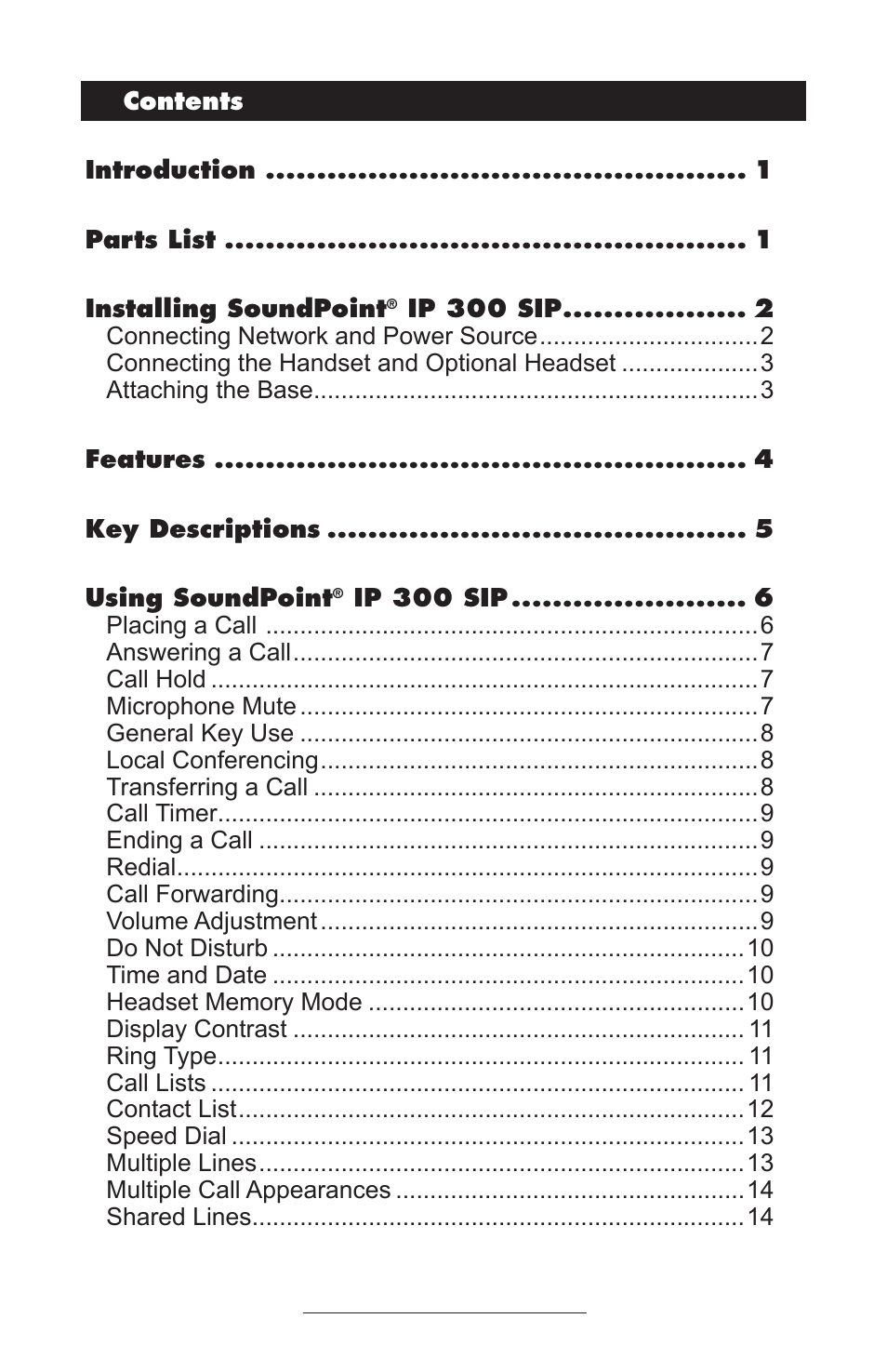Polycom IP 300 SIP User Manual | Page 2 / 28