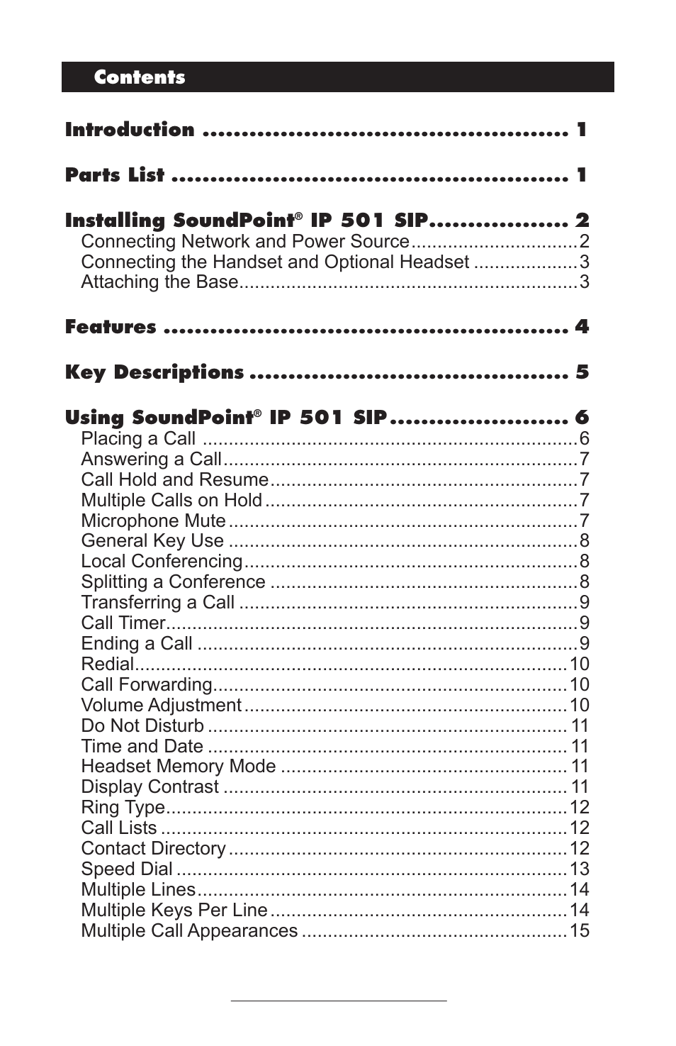 Polycom IP 501 User Manual | Page 2 / 29