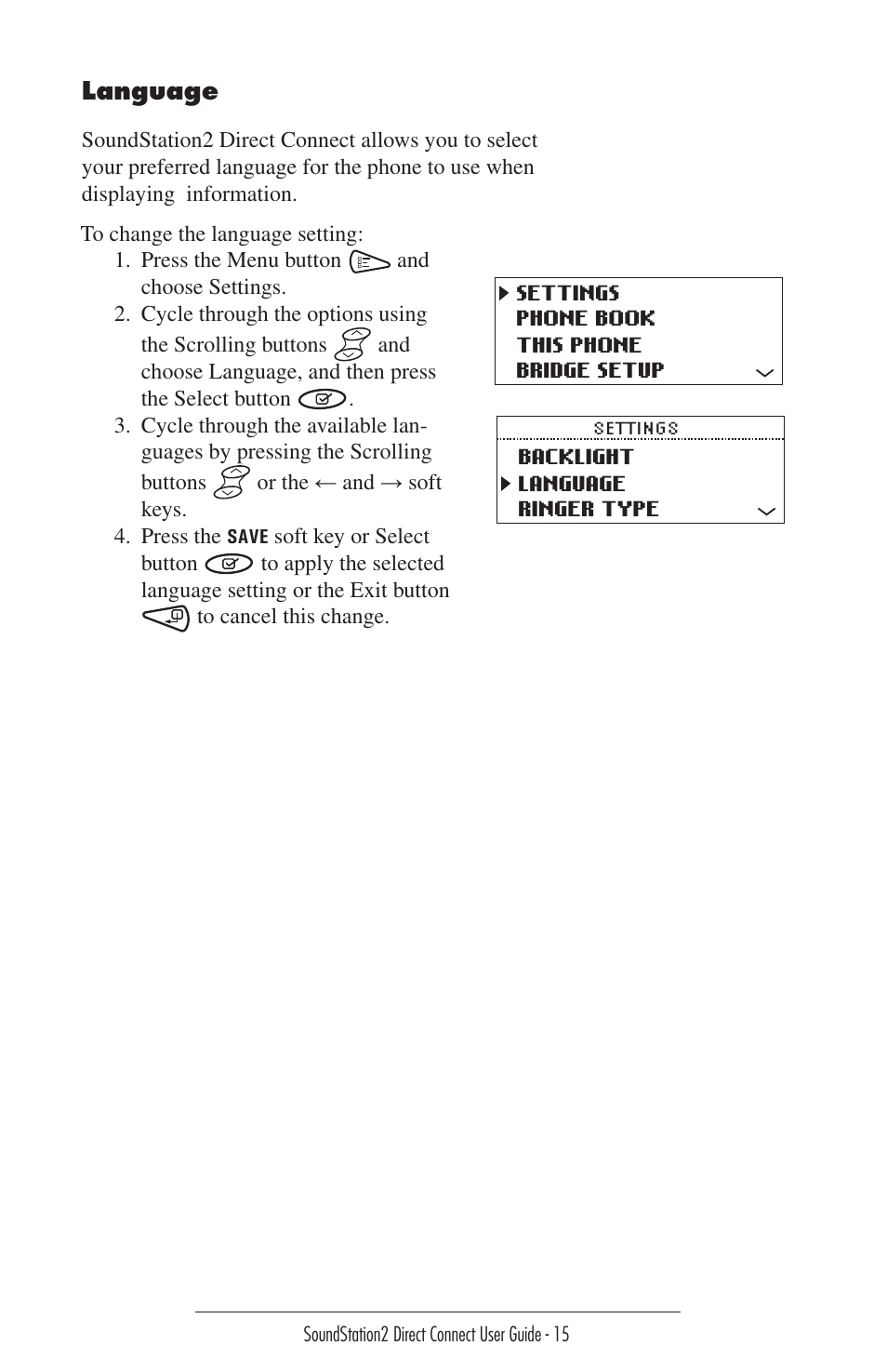 Polycom Sound Station2 Direct Connect-MERIDIAN User Manual | Page 15 / 37
