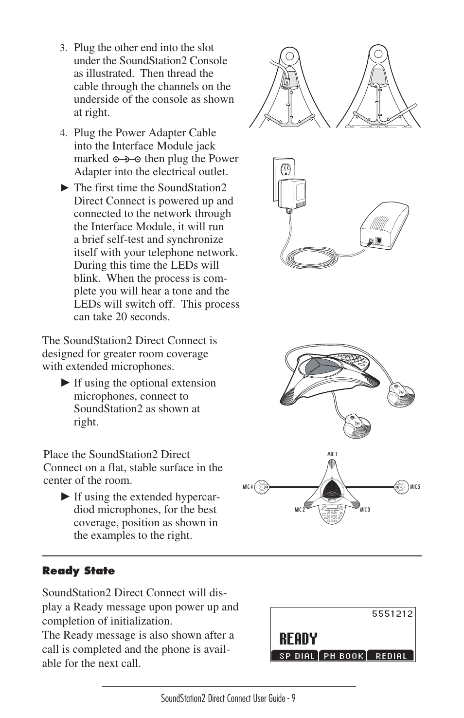 Bereit, Ready, Preparado | Prêt, Pronto, Klar | Polycom Sound Station2 Direct Connect-MERIDIAN User Manual | Page 9 / 37