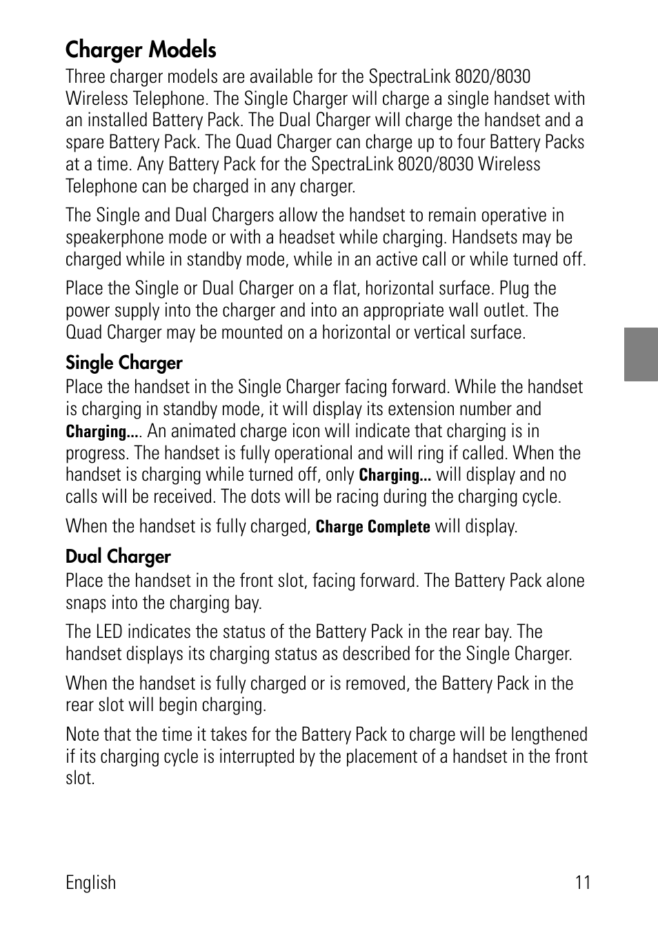 Charger models, Single charger, Dual charger | Polycom SpectraLink 1725-36024-001 User Manual | Page 11 / 95