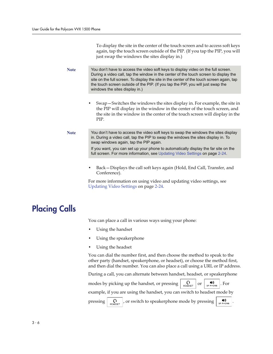 Placing calls, Placing calls -6, Selected. see | Polycom VVXTM 1500 User Manual | Page 116 / 208
