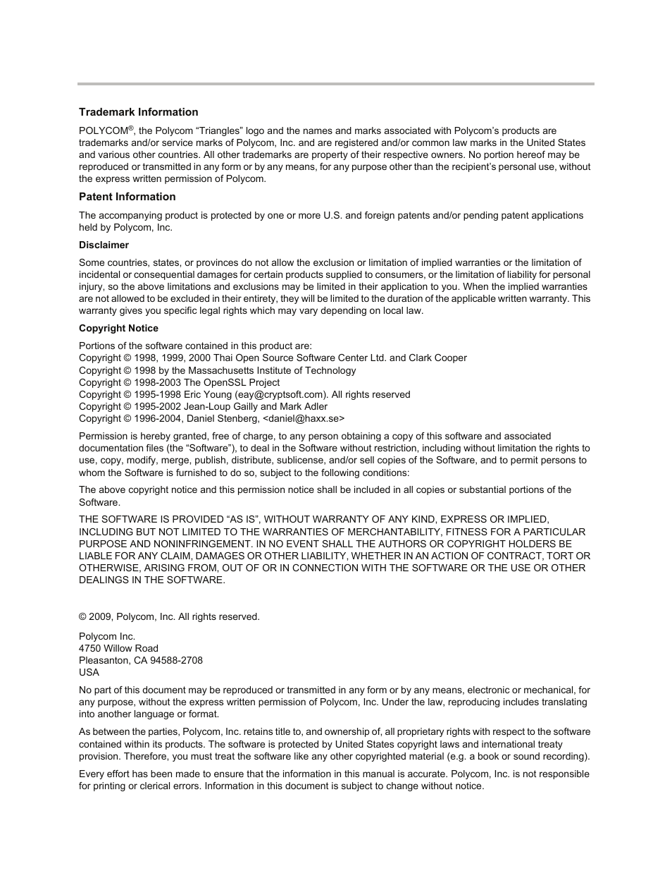 Polycom VVXTM 1500 User Manual | Page 2 / 208