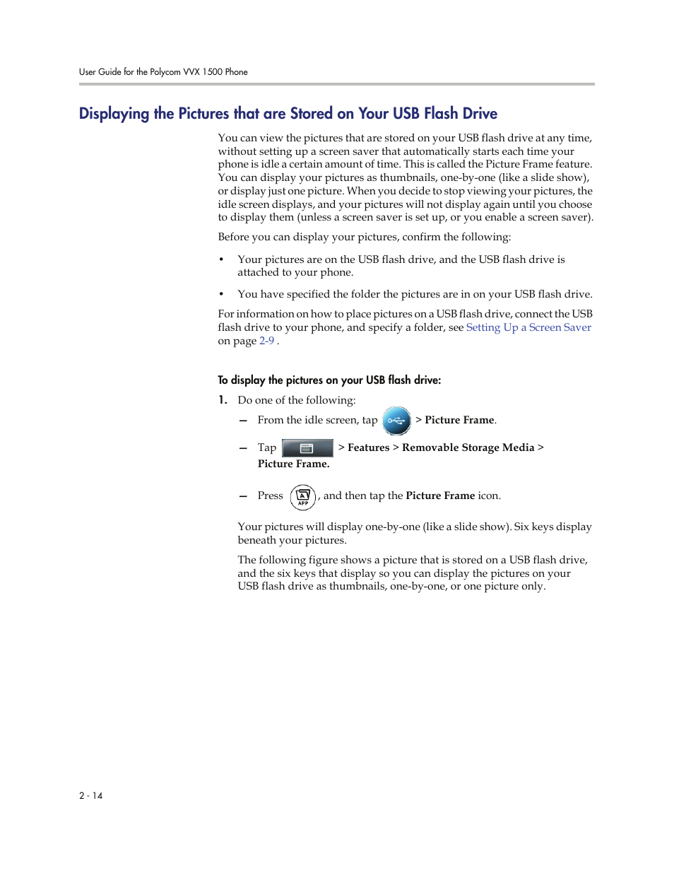 Flash drive -14, Displaying | Polycom VVXTM 1500 User Manual | Page 54 / 208