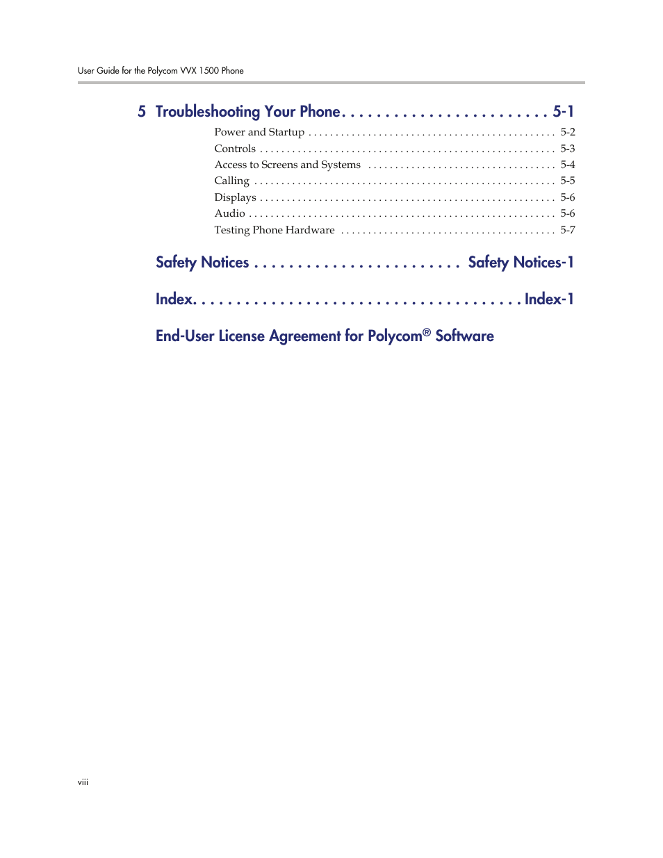 Polycom VVXTM 1500 User Manual | Page 8 / 208