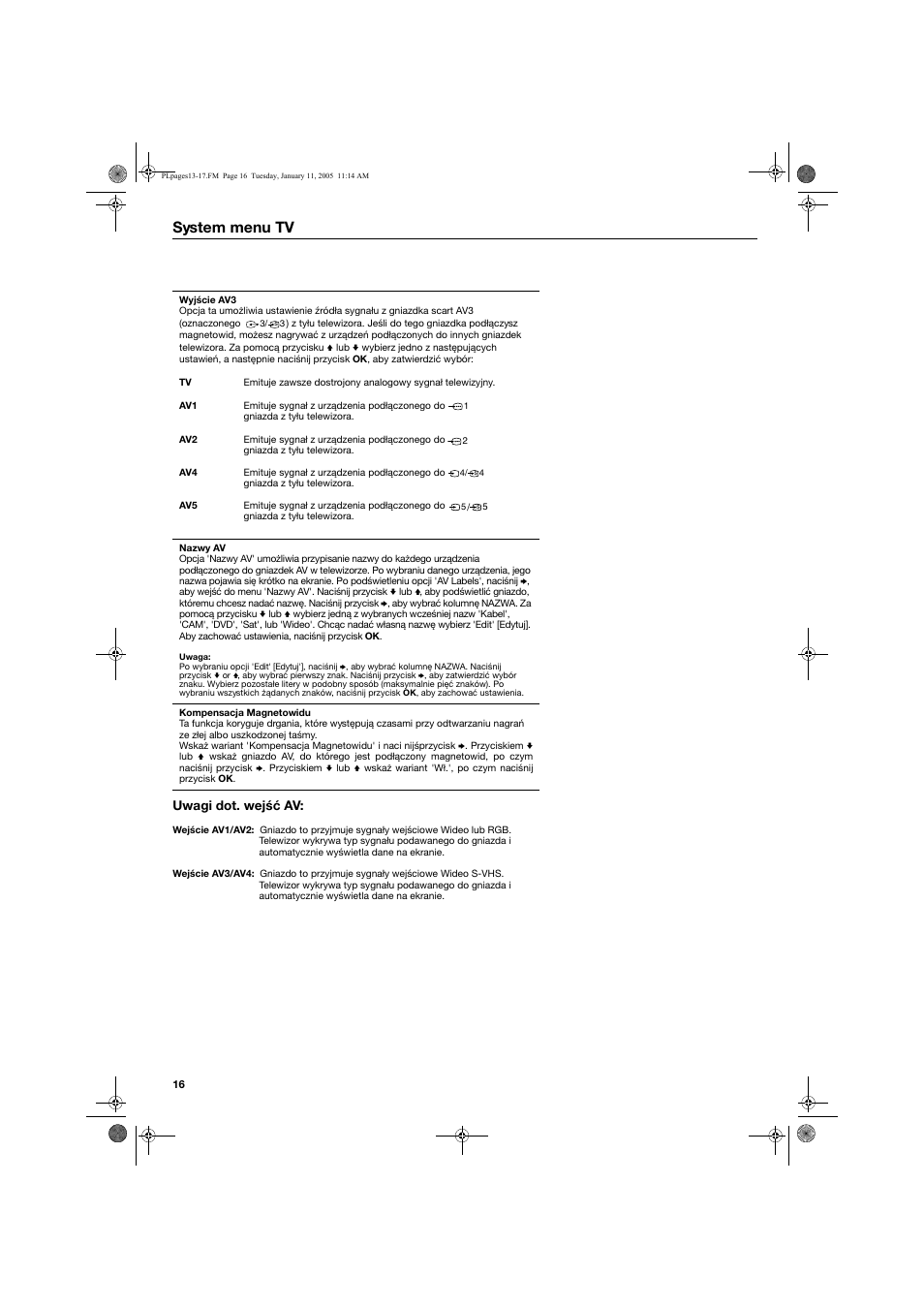 System menu tv | Sony KV-32HQ150K User Manual | Page 114 / 148