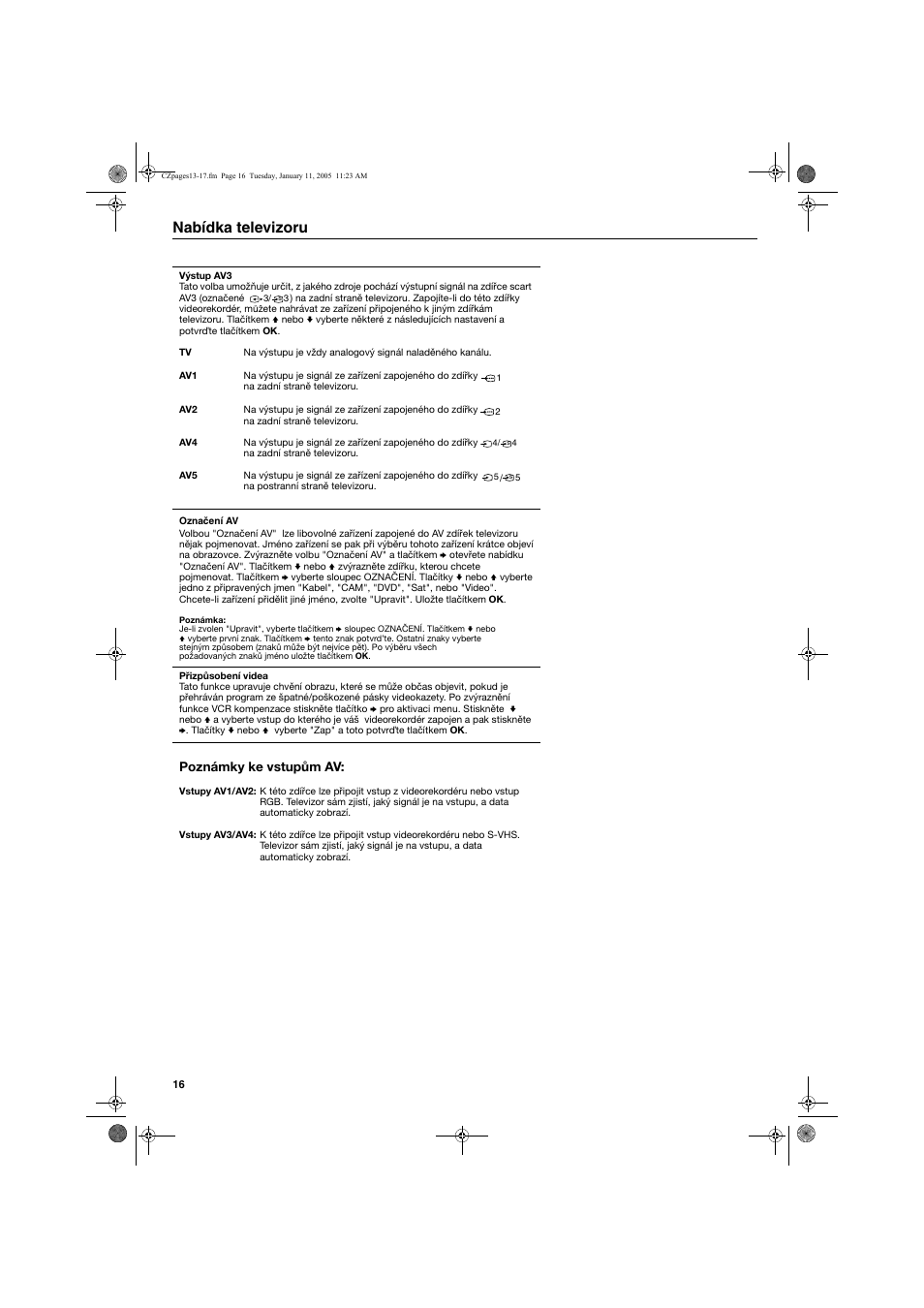 Nabídka televizoru | Sony KV-32HQ150K User Manual | Page 42 / 148