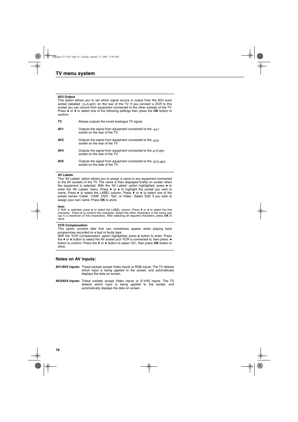 Tv menu system | Sony KV-32HQ150K User Manual | Page 66 / 148