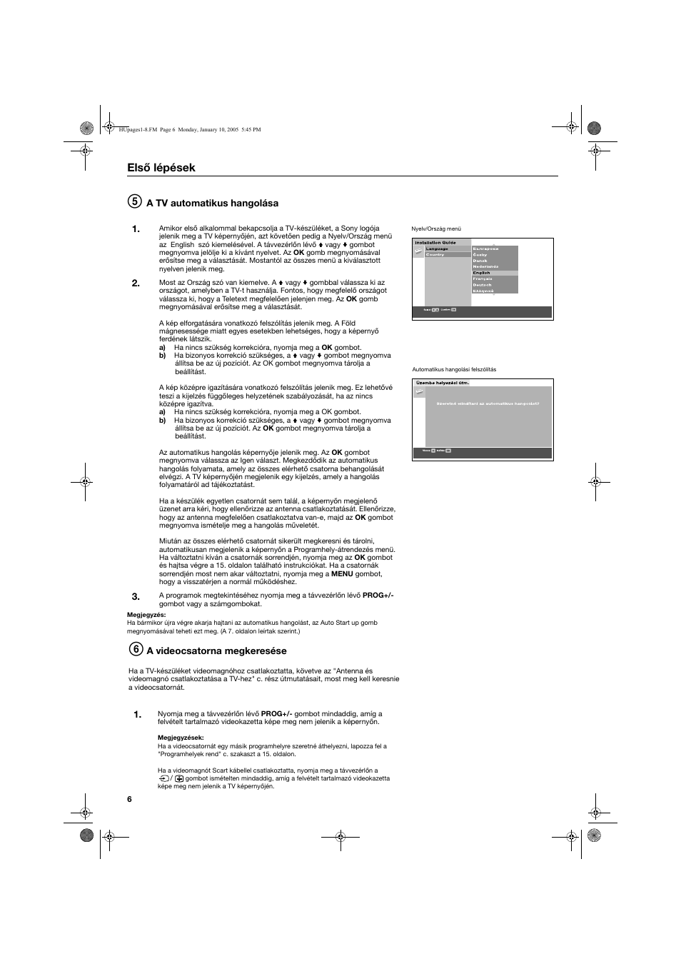 Első lépések | Sony KV-32HQ150K User Manual | Page 80 / 148