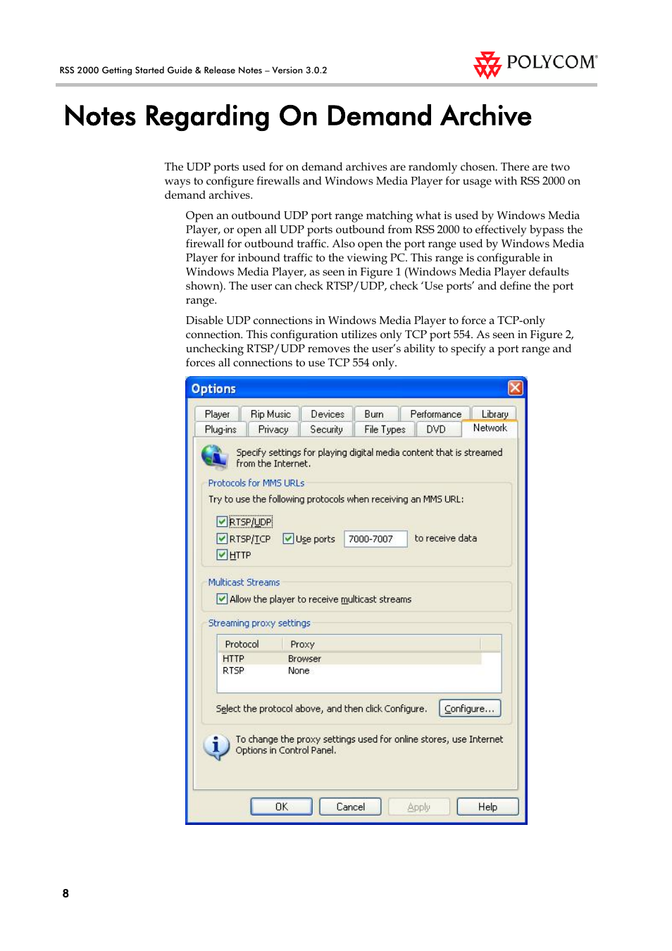 Notes regarding on demand archive | Polycom RSS 2000 User Manual | Page 16 / 36