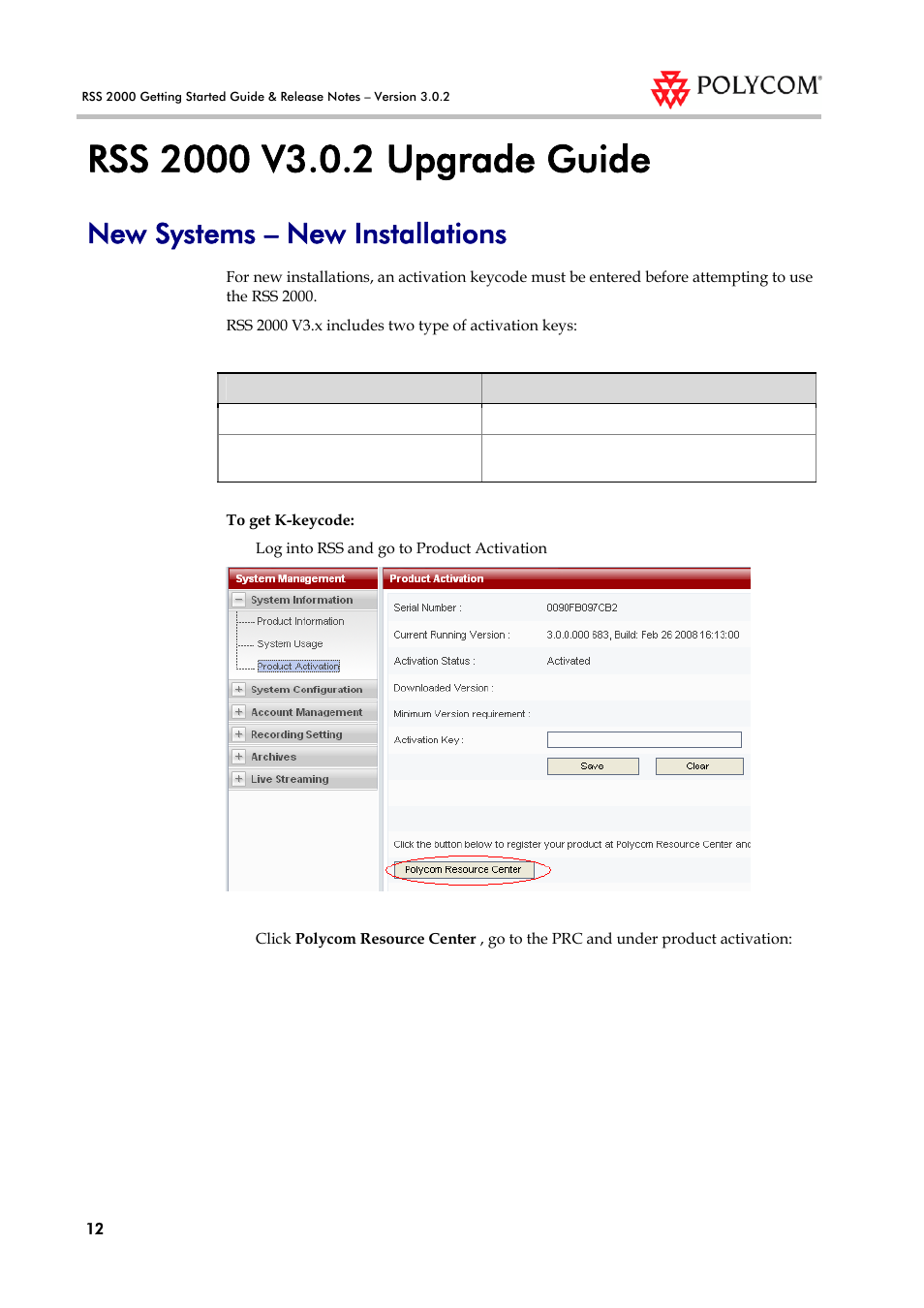 Rss 2000 v3.0.2 upgrade guide, New systems – new installations | Polycom RSS 2000 User Manual | Page 20 / 36