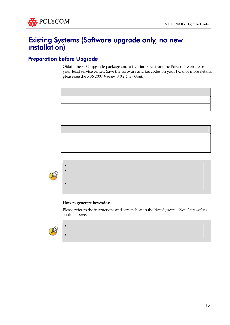 Preparation before upgrade | Polycom RSS 2000 User Manual | Page 23 / 36