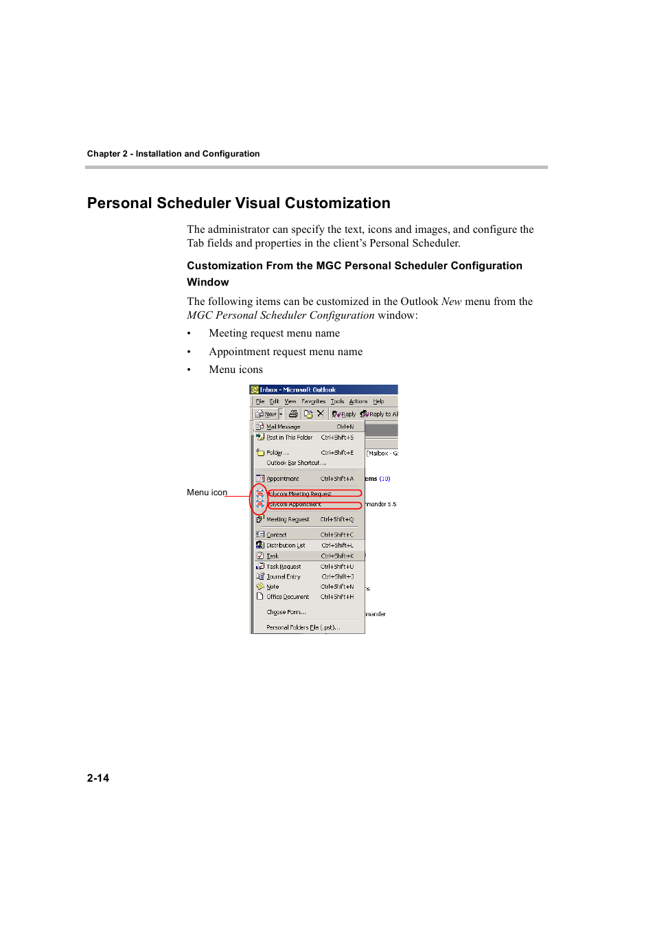 Personal scheduler visual customization, Personal scheduler visual customization -14 | Polycom MGC Personal Scheduler User Manual | Page 22 / 86