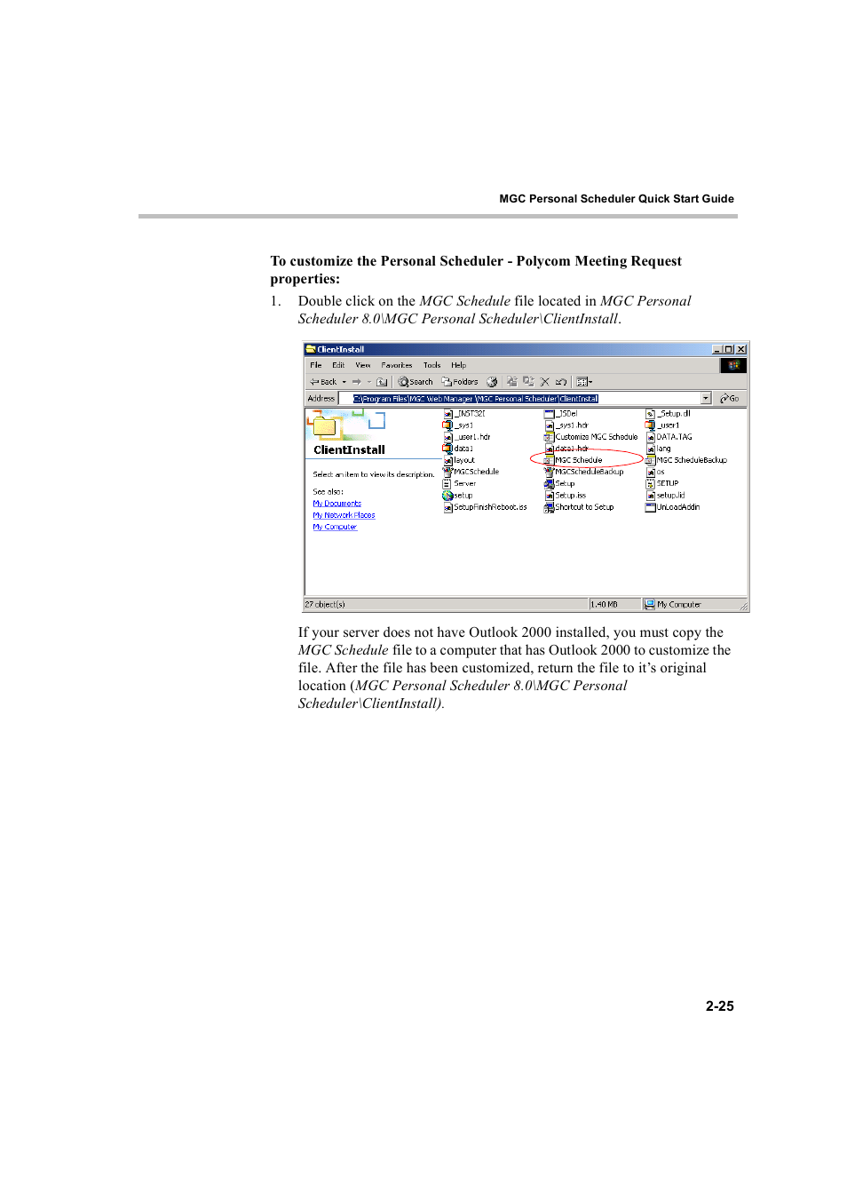 Polycom MGC Personal Scheduler User Manual | Page 33 / 86