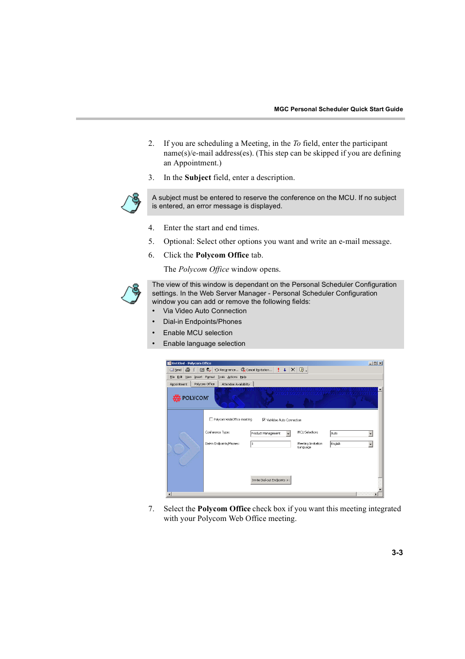 Polycom MGC Personal Scheduler User Manual | Page 47 / 86