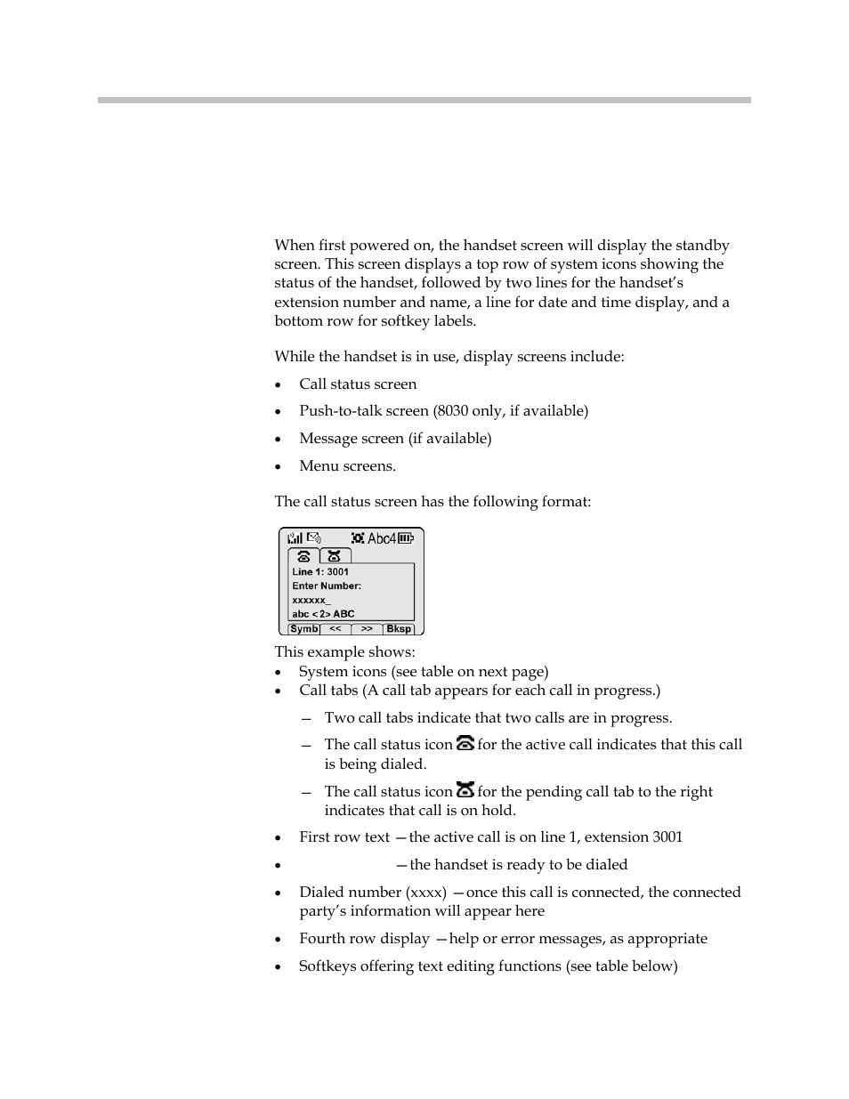 The handset display | Polycom SpectraLink 1725-36165-001 User Manual | Page 14 / 73