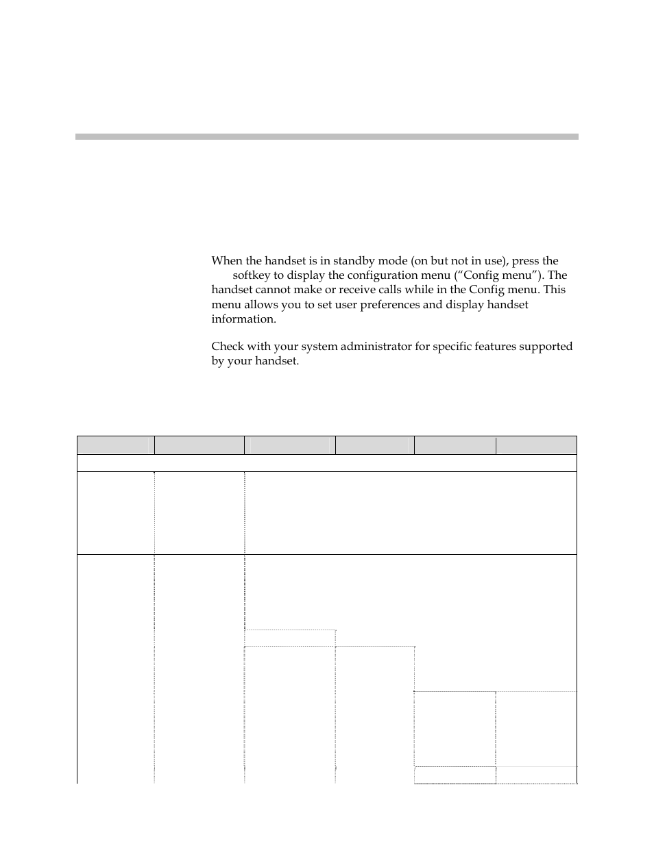 Config menu | Polycom SpectraLink 1725-36165-001 User Manual | Page 23 / 73