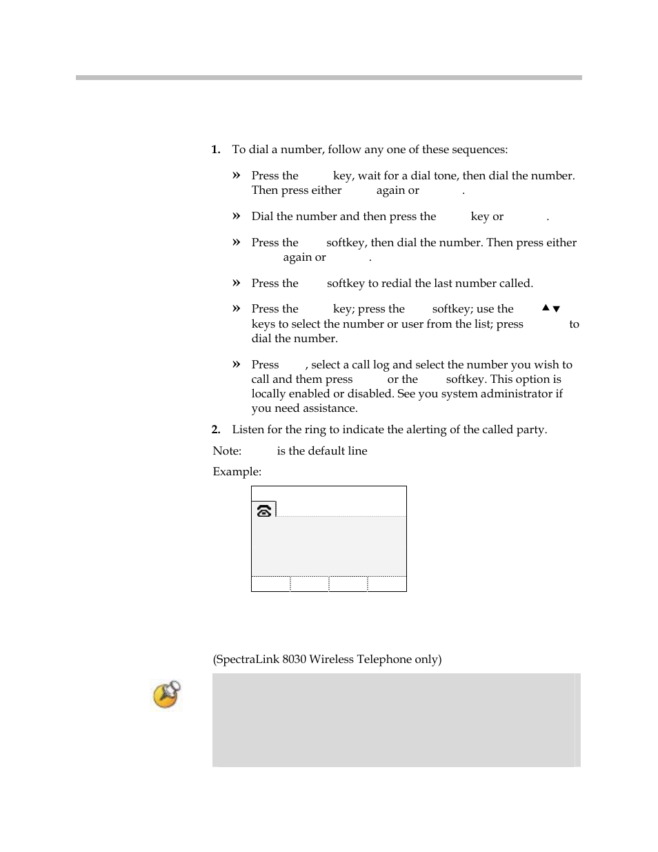 Place a call, Place an emergency call, Place a call place an emergency call | Polycom SpectraLink 1725-36165-001 User Manual | Page 35 / 73