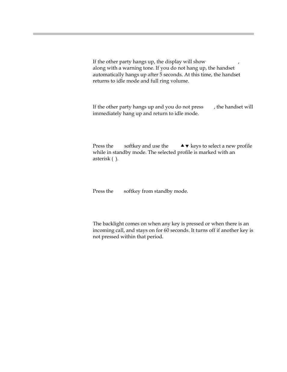 Change the profile, Open the config menu, Turn on the backlight | Polycom SpectraLink 1725-36165-001 User Manual | Page 41 / 73