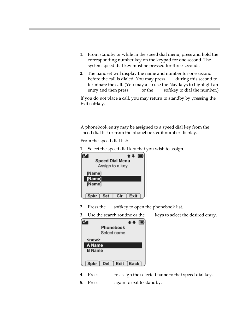 Make a speed dial call, Assign a speed dial number | Polycom SpectraLink 1725-36165-001 User Manual | Page 51 / 73