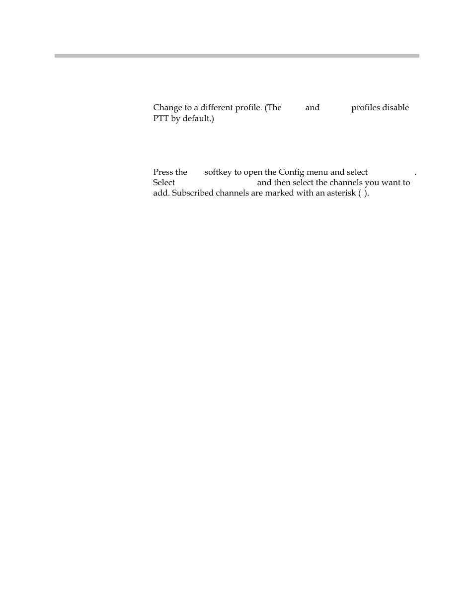 Turn off ptt, Subscribe to additional ptt channels, Turn off ptt subscribe to additional ptt channels | Polycom SpectraLink 1725-36165-001 User Manual | Page 56 / 73