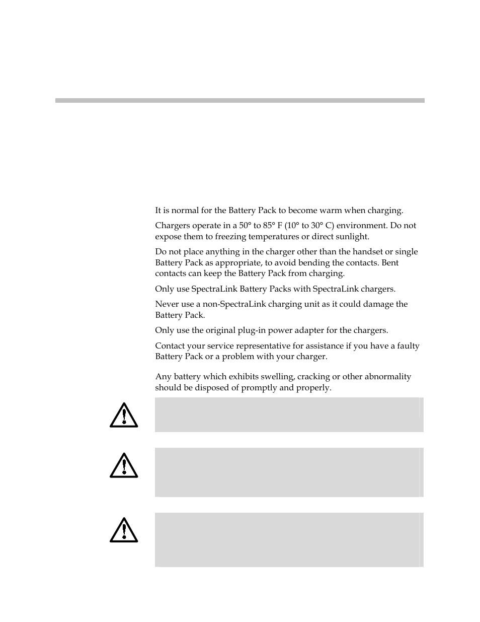 Safety information, Chargers and battery packs | Polycom SpectraLink 1725-36165-001 User Manual | Page 67 / 73