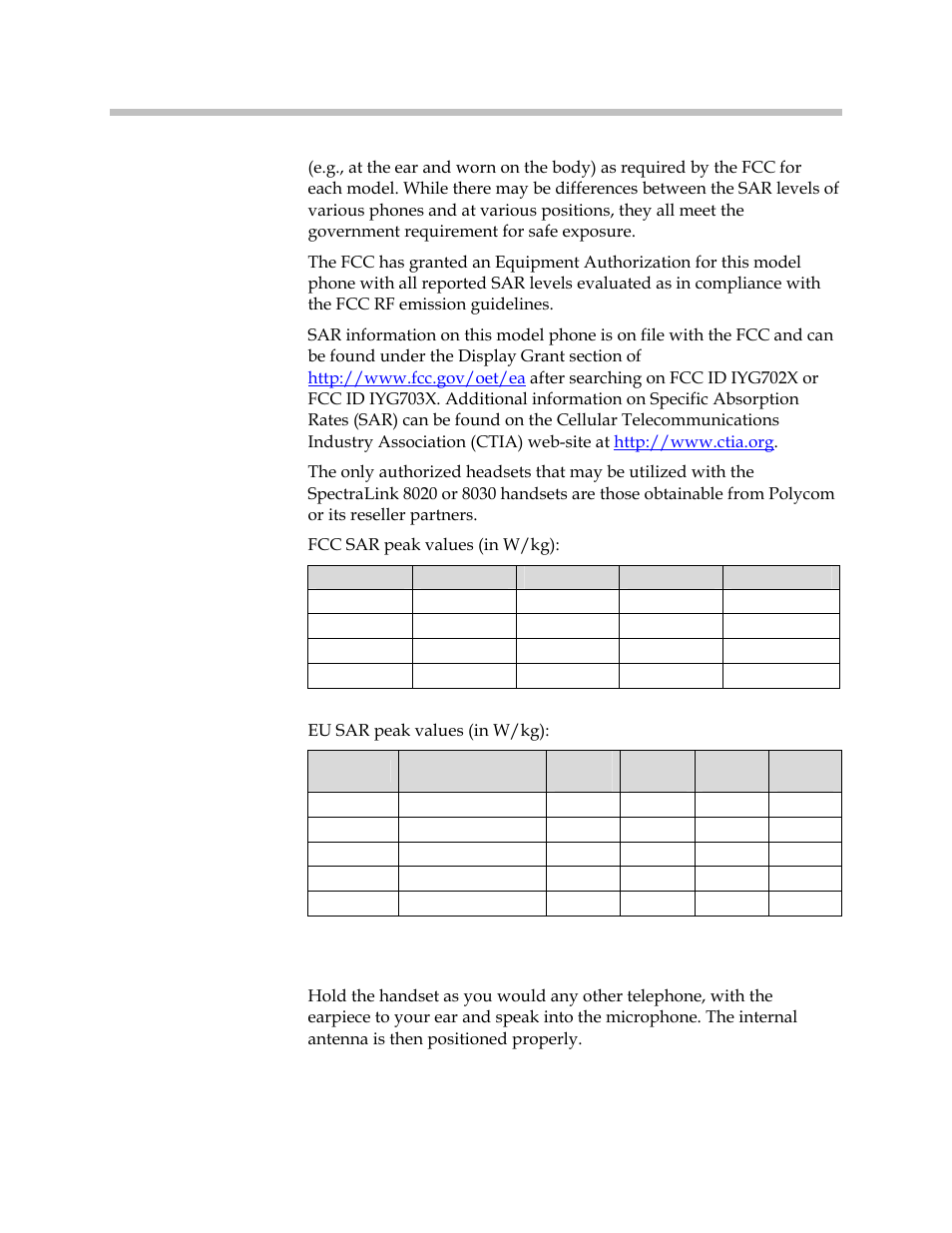 Handset operation normal position | Polycom SpectraLink 1725-36165-001 User Manual | Page 72 / 73