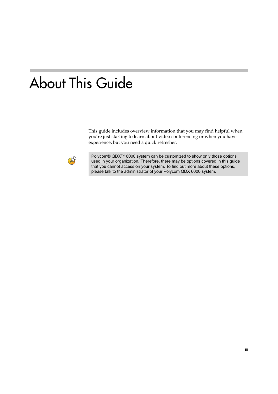 About this guide | Polycom 6000 User Manual | Page 3 / 28