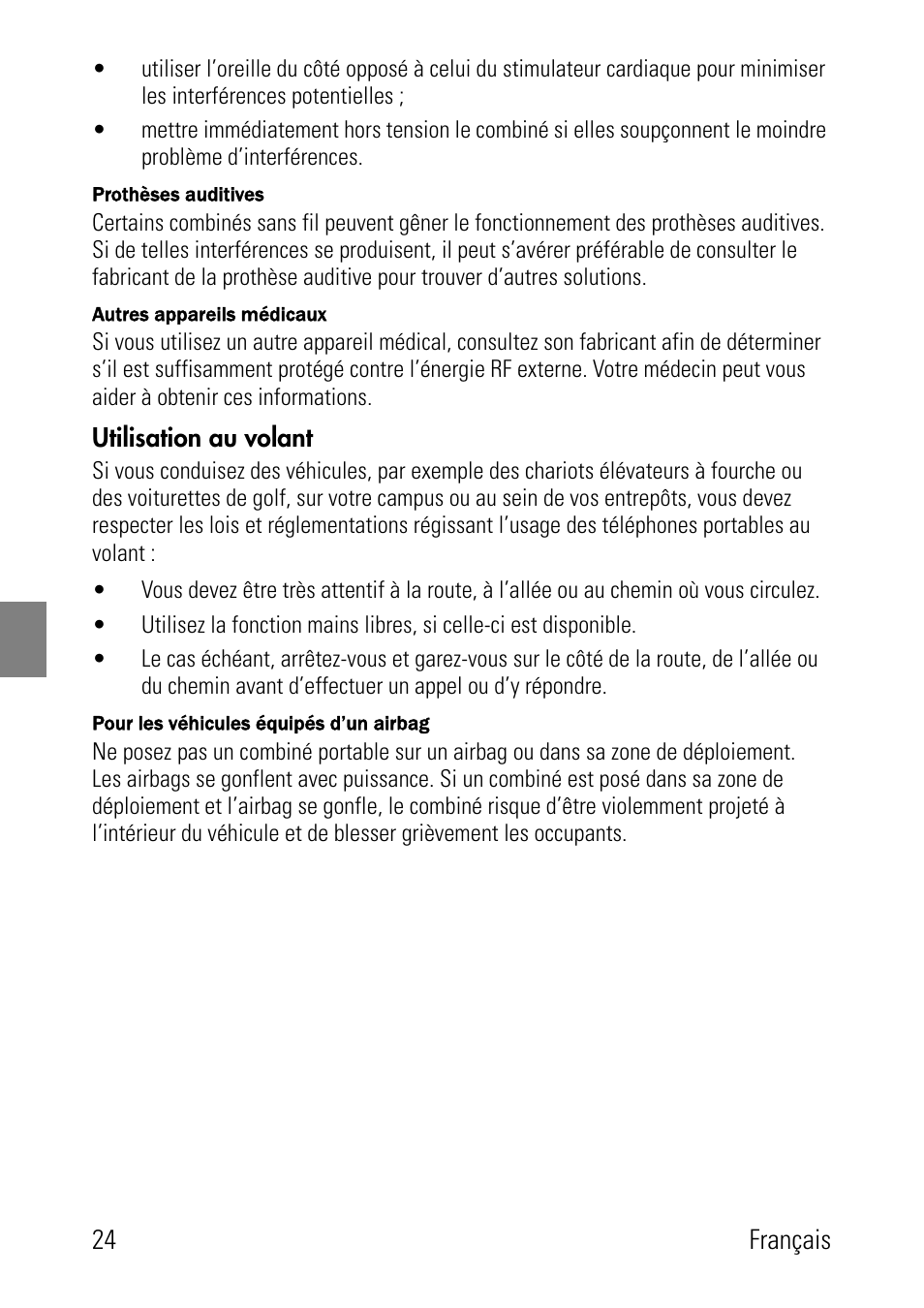 Utilisation au volant | Polycom SpectraLink 8002 Series User Manual | Page 24 / 72