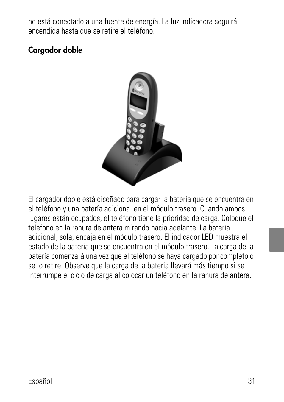 Cargador doble | Polycom SpectraLink 8002 Series User Manual | Page 31 / 72
