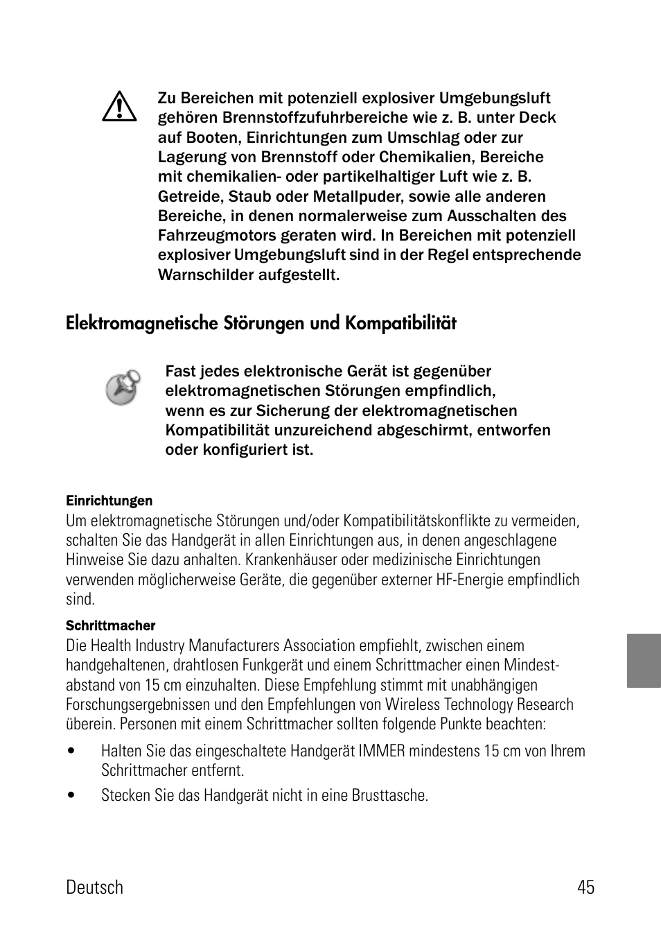 Elektromagnetische störungen und kompatibilität | Polycom SpectraLink 8002 Series User Manual | Page 45 / 72