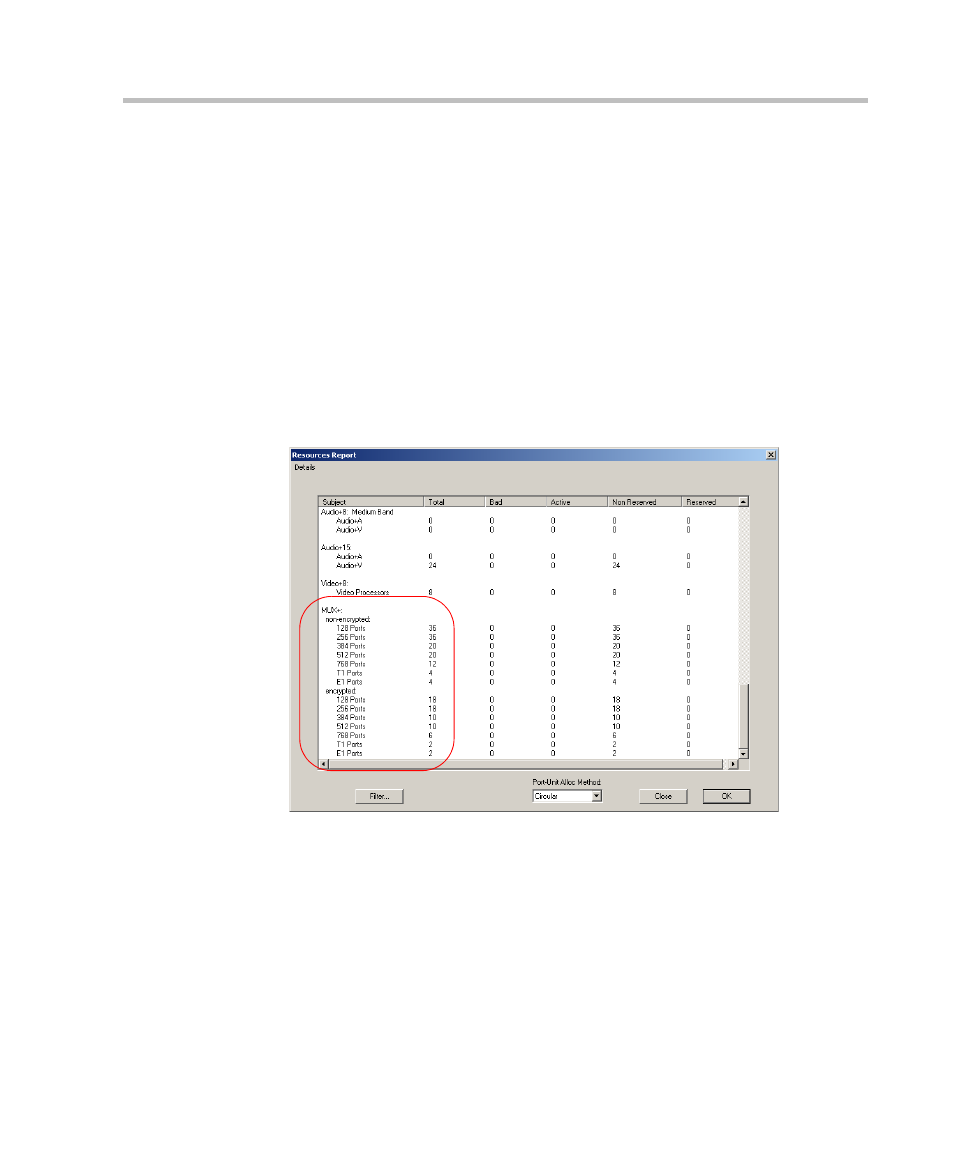 Mux+ resource report, Mux+ resource report -35 | Polycom DOC2238A User Manual | Page 115 / 160