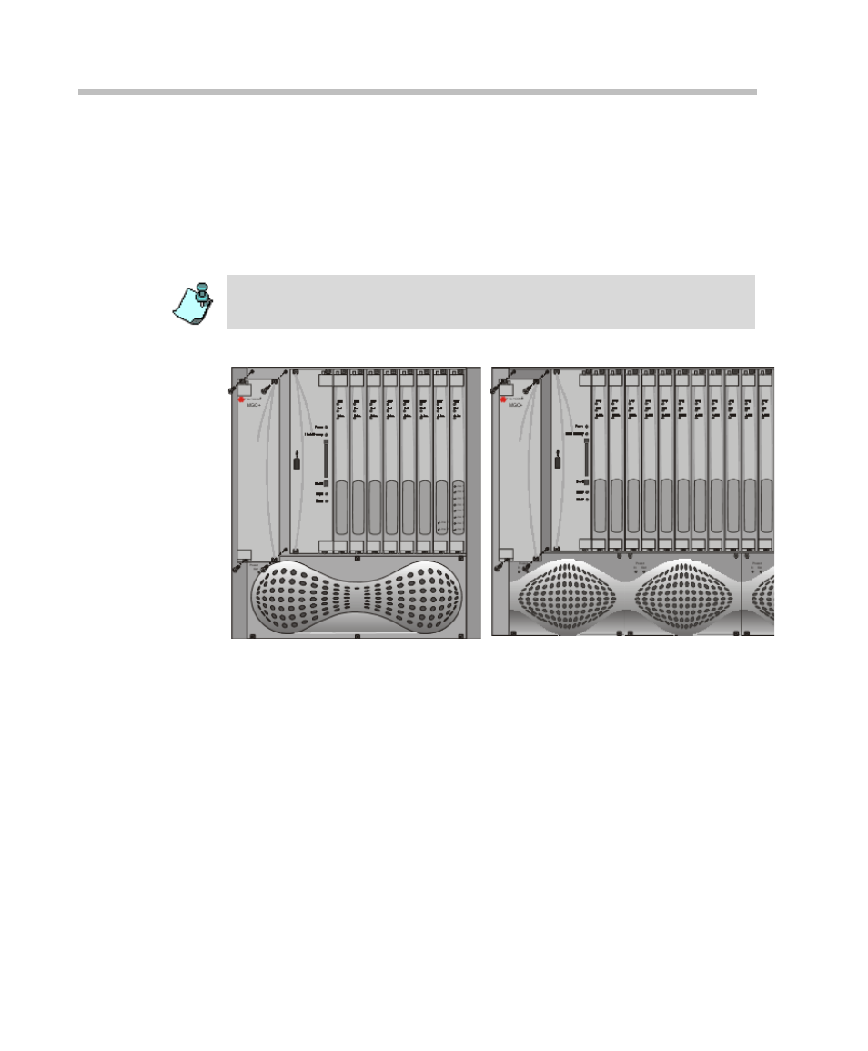 Removing the blank panel from the mgc+ unit, Removing the blank panel from the mgc+ unit -14 | Polycom DOC2238A User Manual | Page 34 / 160