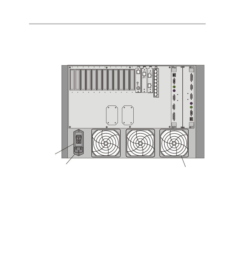 Mgc+ hardware and installation manual, Ac inlet main switch fan | Polycom DOC2238A User Manual | Page 83 / 160