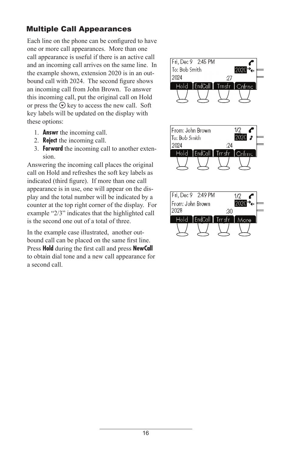 Multiple call appearances | Polycom IP 430 SIP 2.0 User Manual | Page 19 / 31