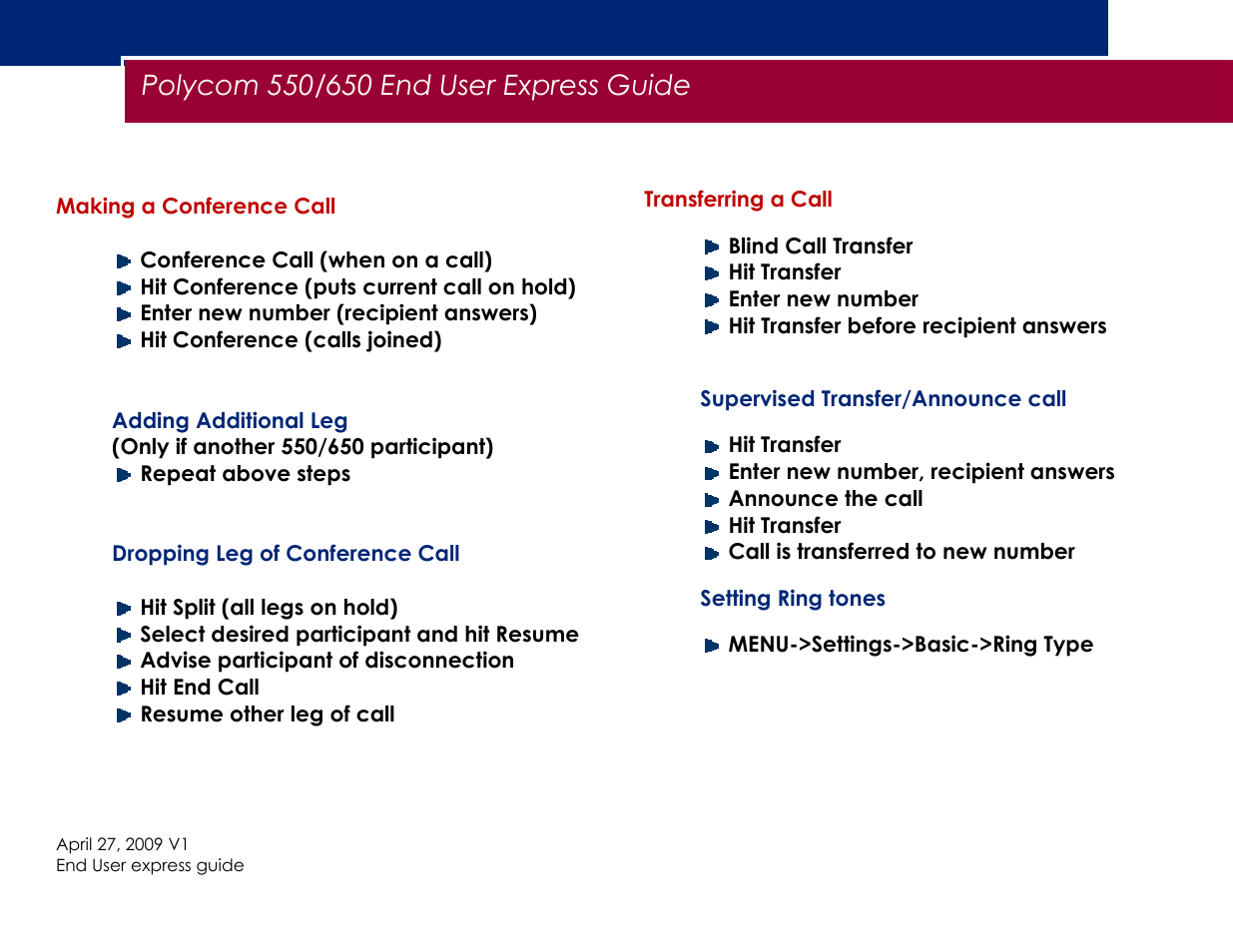 Polycom 650 User Manual | 2 pages