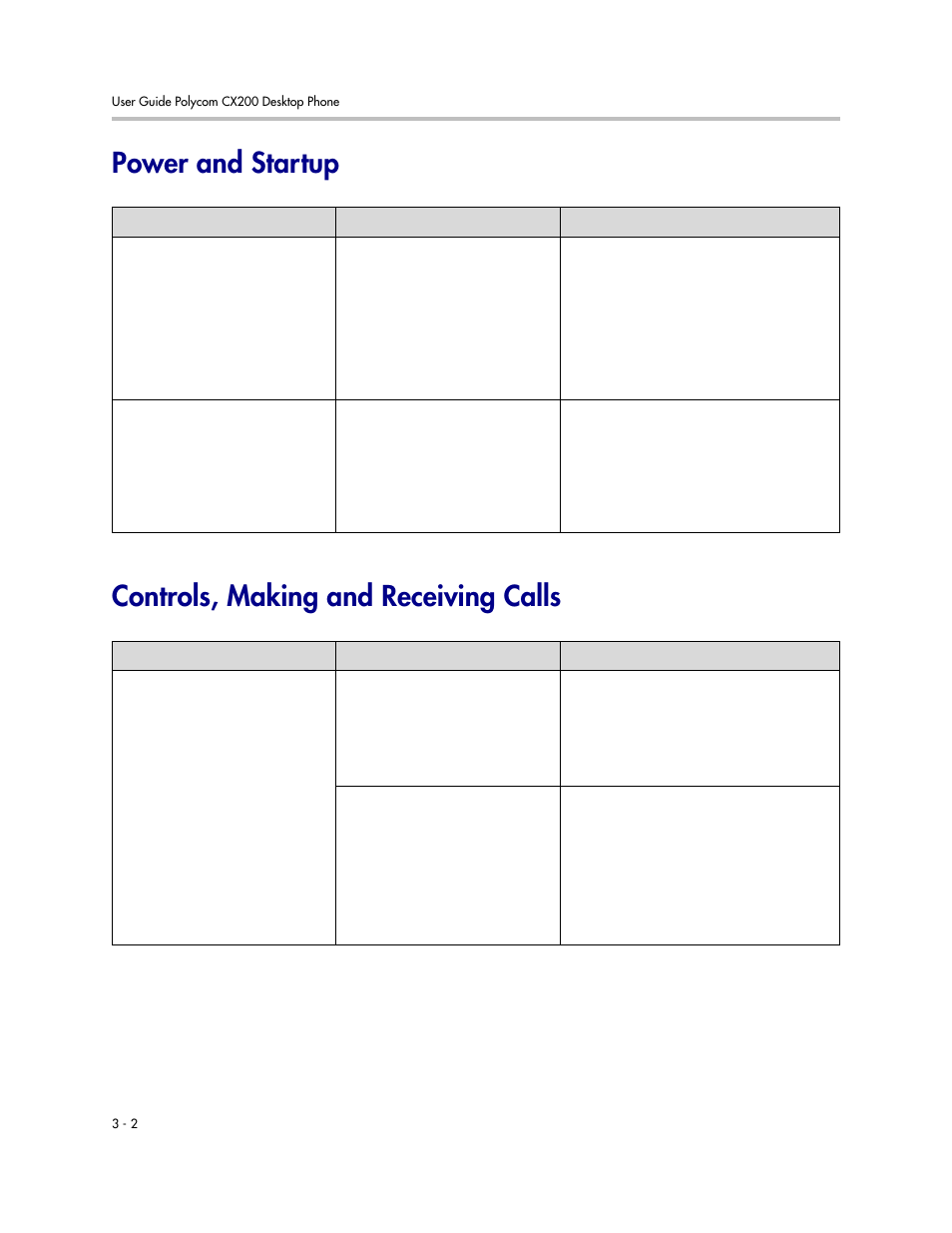 Power and startup, Controls, making and receiving calls | Polycom CX200 User Manual | Page 20 / 28