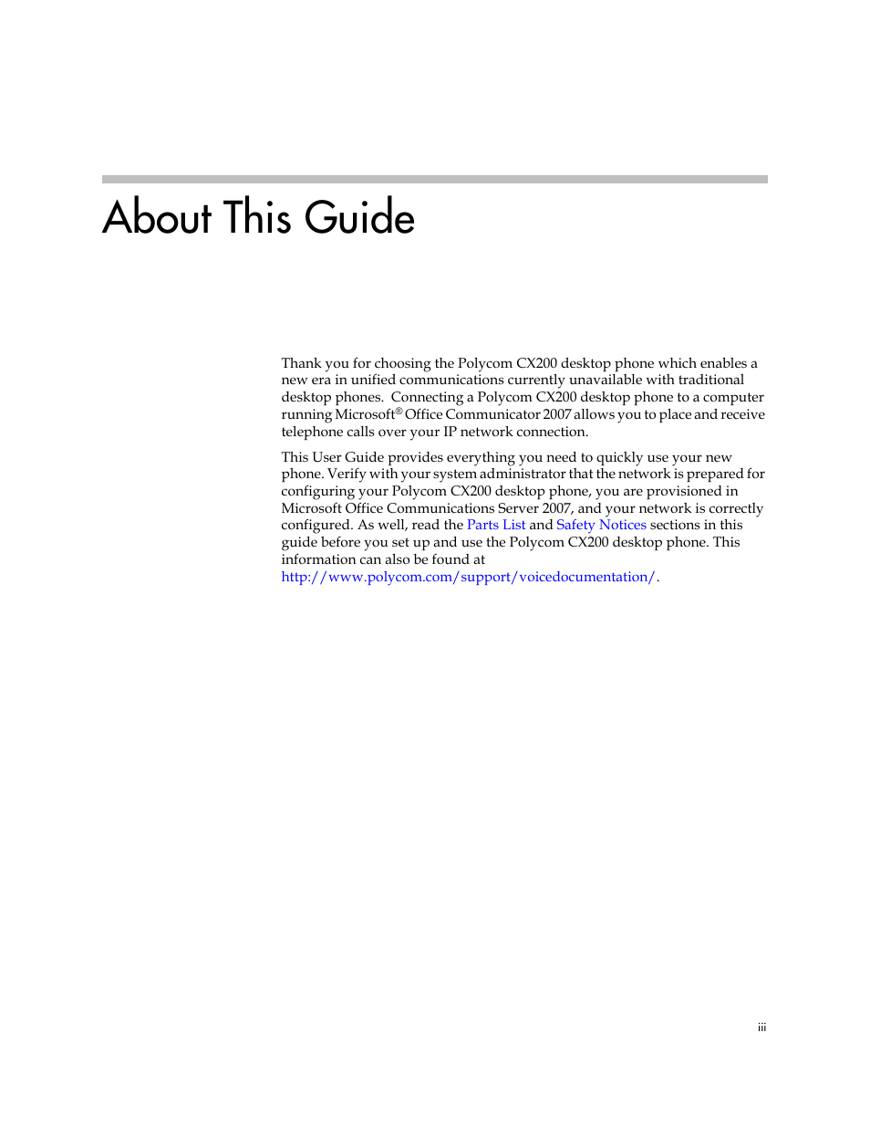 About this guide | Polycom CX200 User Manual | Page 3 / 28