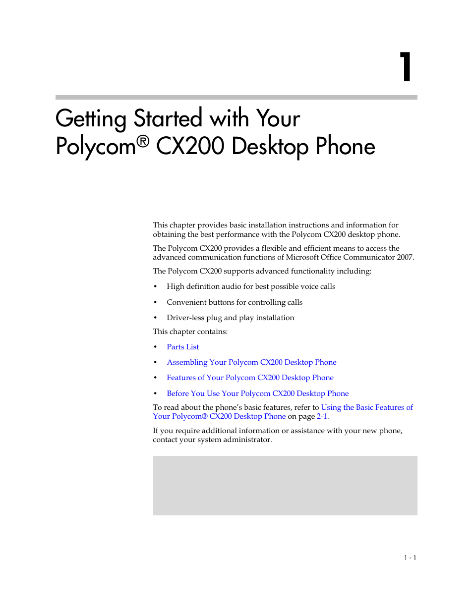 Getting started with your polycom, Cx200 desktop phone | Polycom CX200 User Manual | Page 7 / 28
