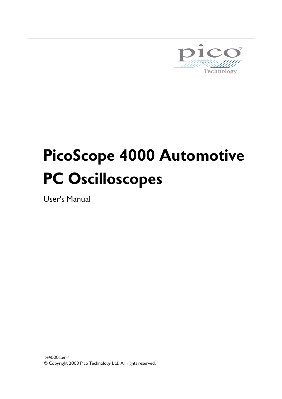 Pico Macom Pico Technology PicoScope 4000 Automotive PC Oscilloscopes User Manual | 18 pages
