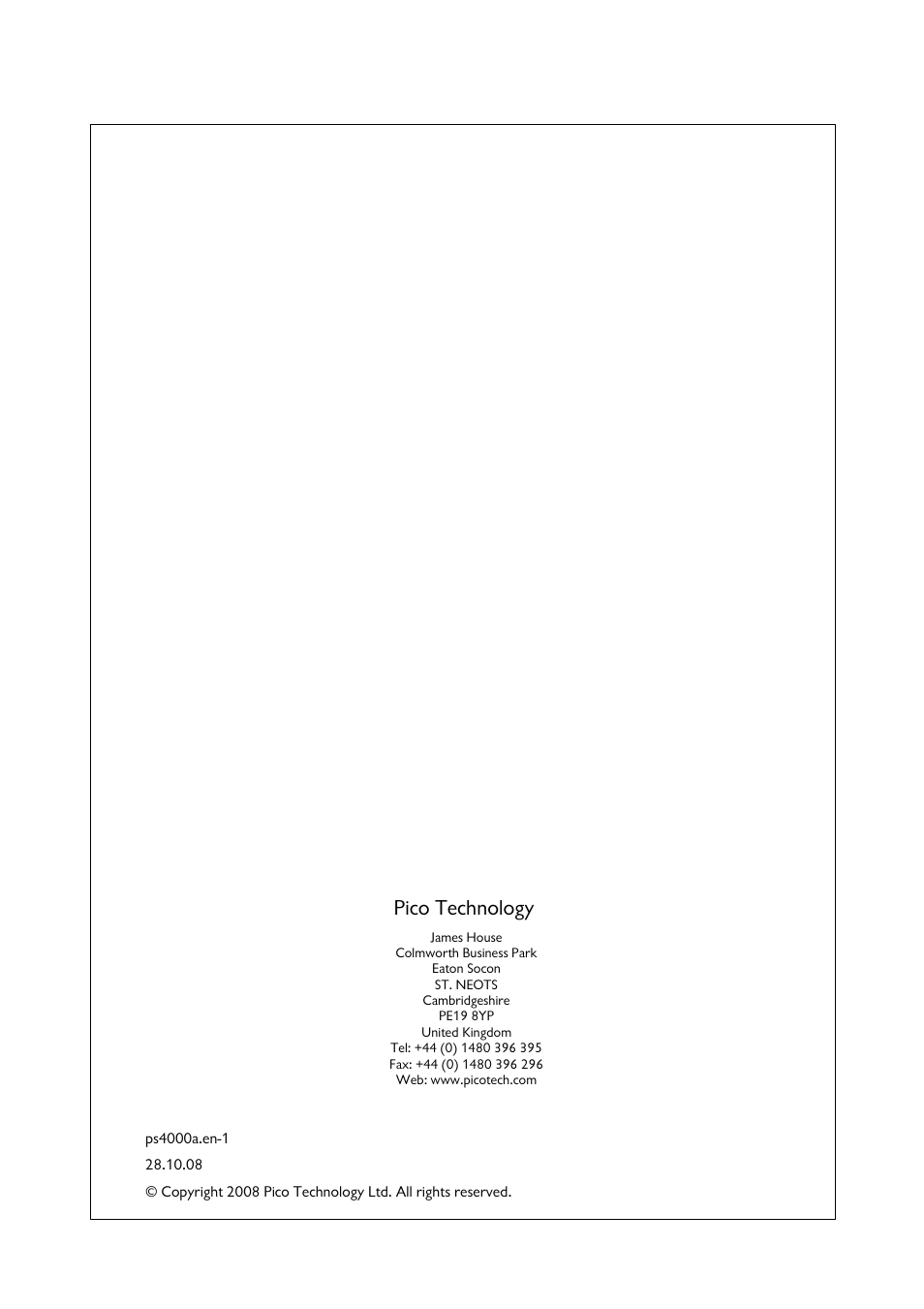 Pico technology | Pico Macom Pico Technology PicoScope 4000 Automotive PC Oscilloscopes User Manual | Page 18 / 18
