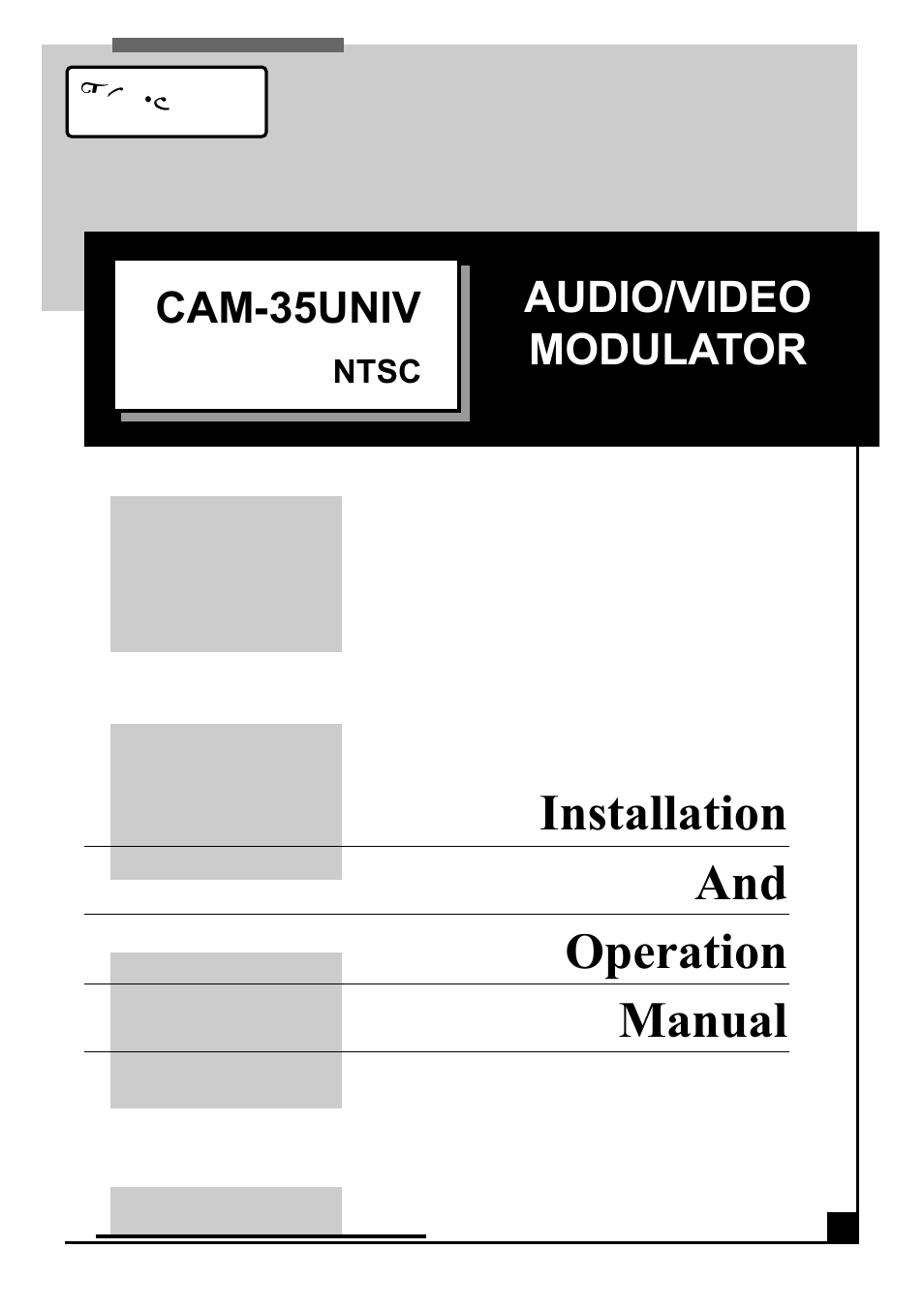 Pico Macom CAM-35UNIV User Manual | 12 pages