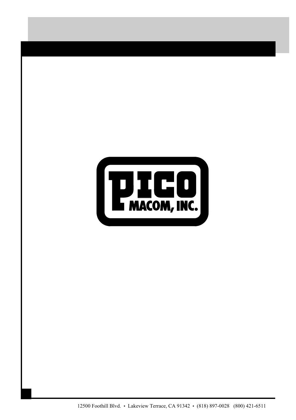 Pico Macom PR3200 User Manual | Page 16 / 16