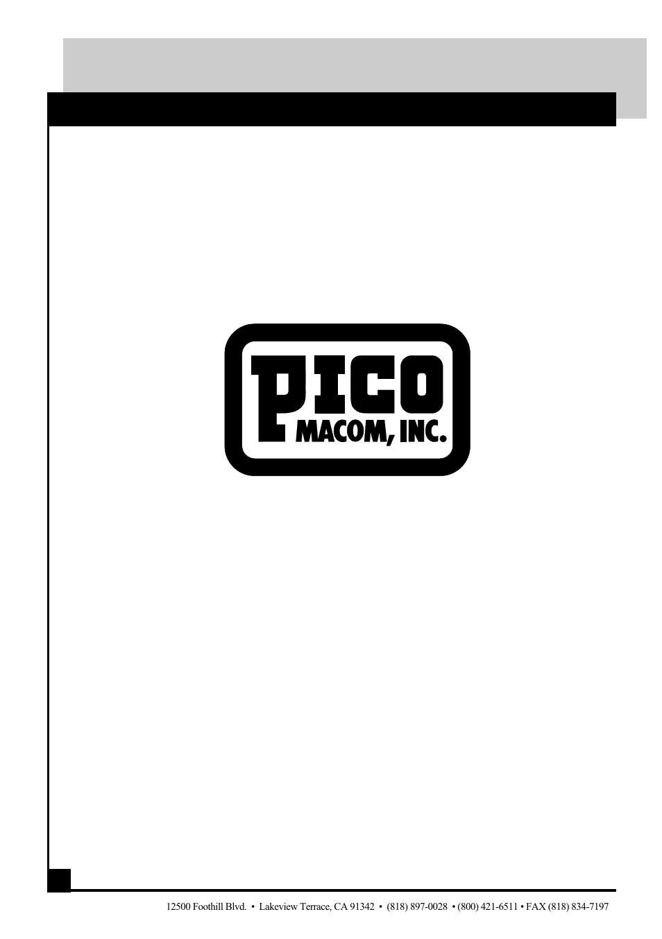 Pico Macom PIDA-550 User Manual | Page 12 / 12
