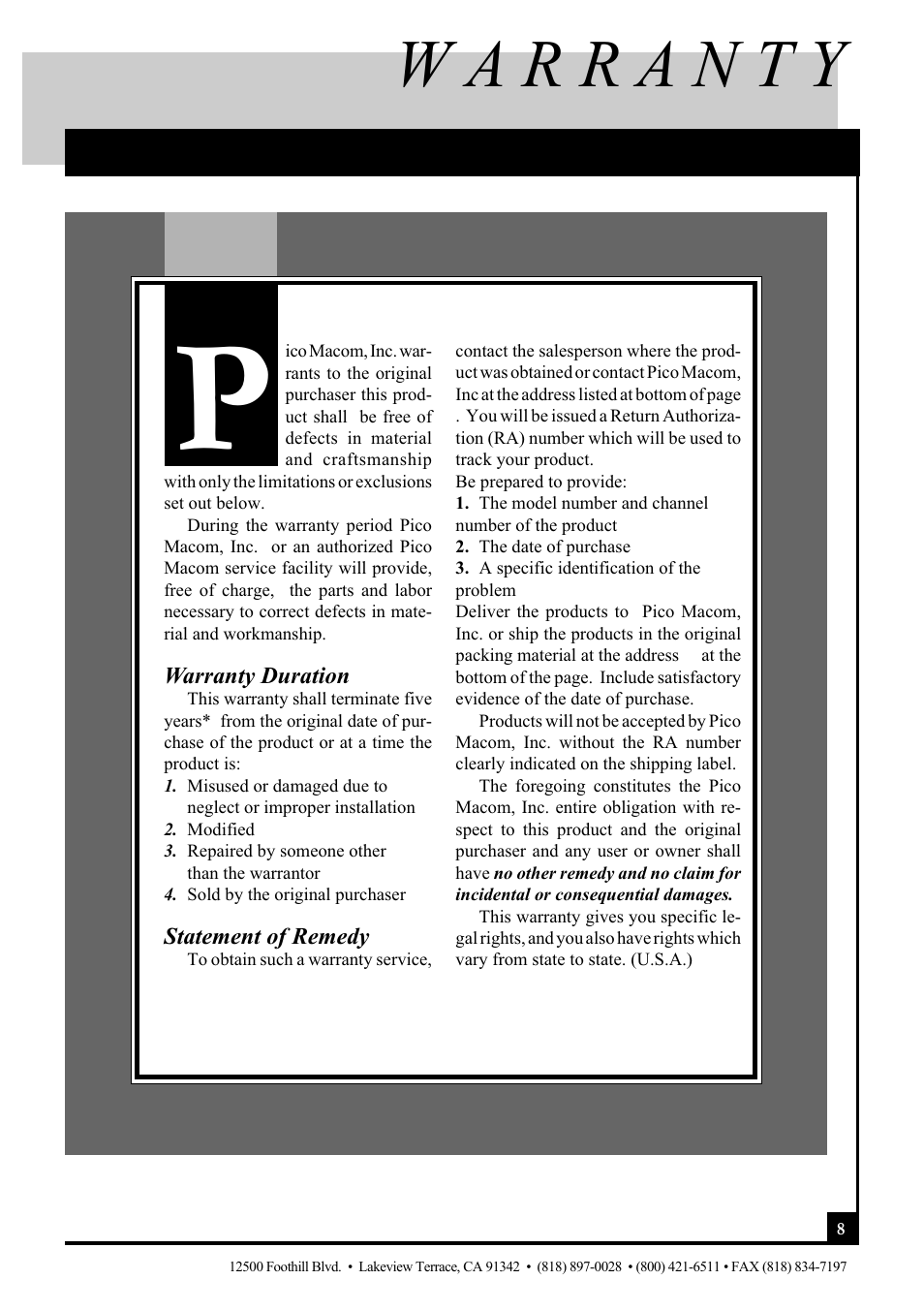 Pico Macom PIDA-550 User Manual | Page 9 / 12