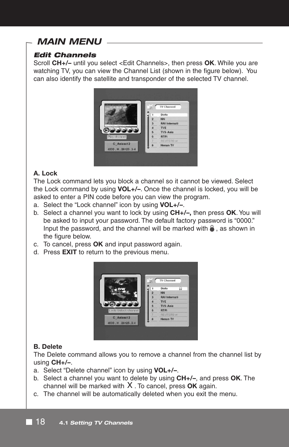 18 main menu | Pico Macom SIRD-FTA User Manual | Page 18 / 52