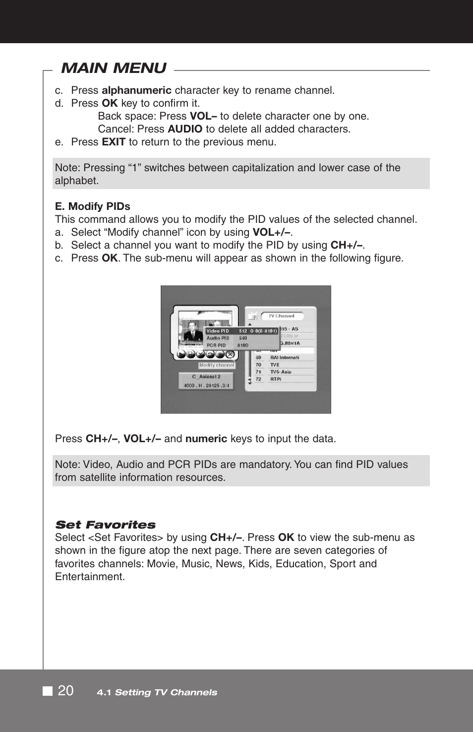 20 main menu | Pico Macom SIRD-FTA User Manual | Page 20 / 52