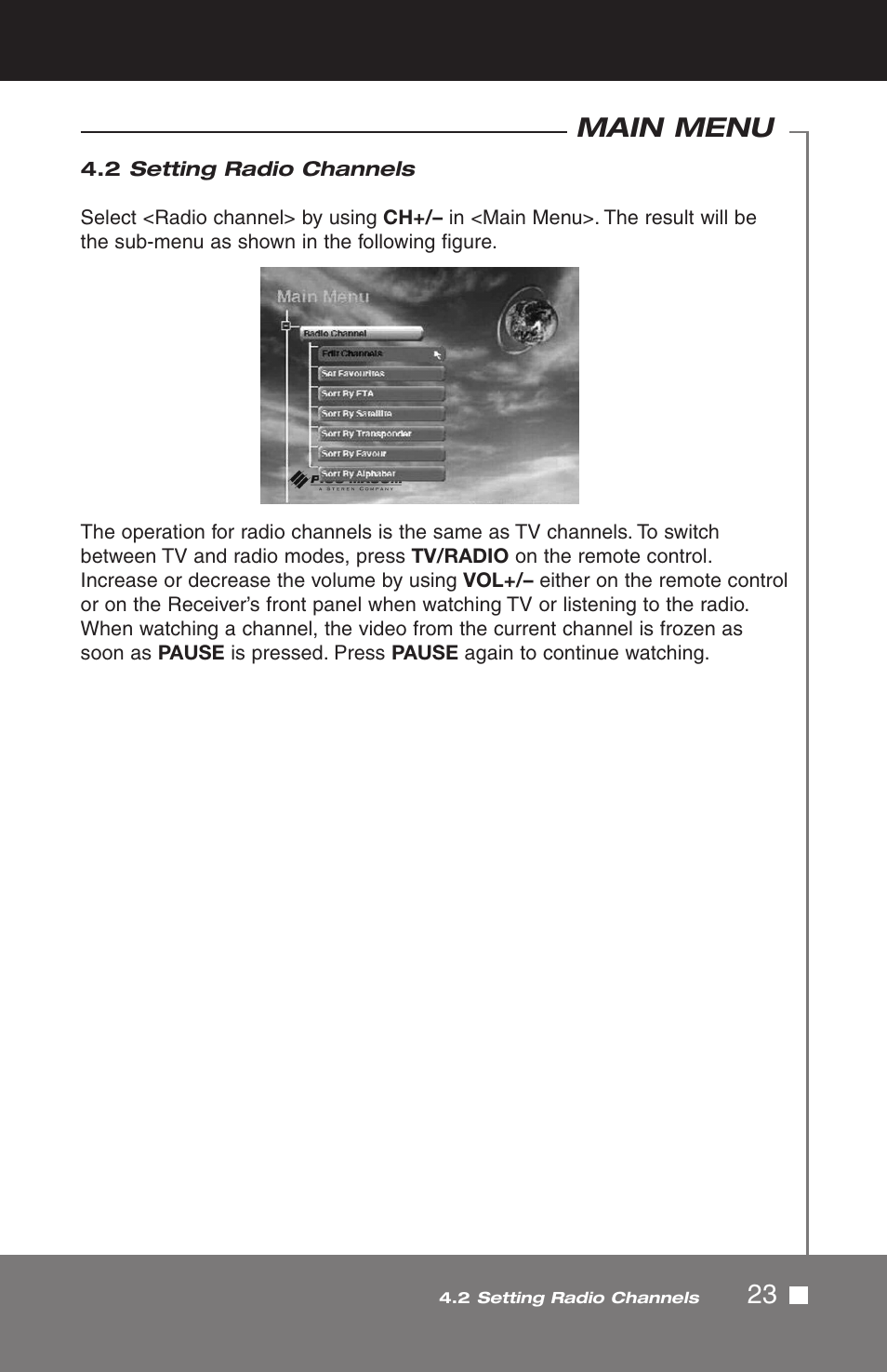 Main menu | Pico Macom SIRD-FTA User Manual | Page 23 / 52