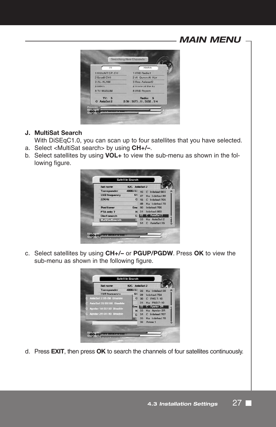 27 main menu | Pico Macom SIRD-FTA User Manual | Page 27 / 52